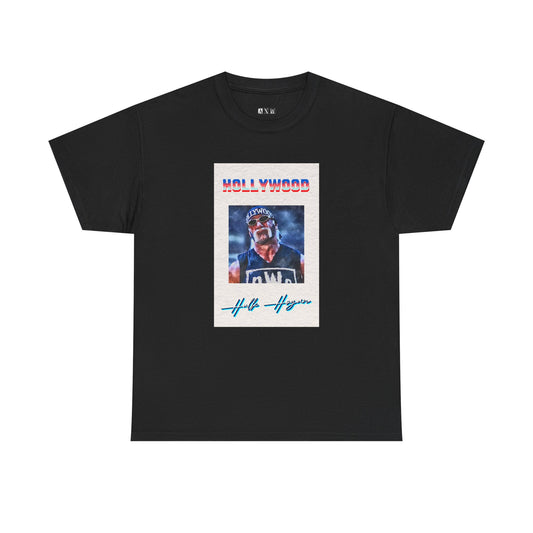 “Hollywood” Hulk Hogan unisex heavyweight tee shirt showcasing attitude and legacy with Hogan in his full nWo glory. Bold graphics and retro flair collide, making it the ultimate tribute to wrestling’s most notorious icon.