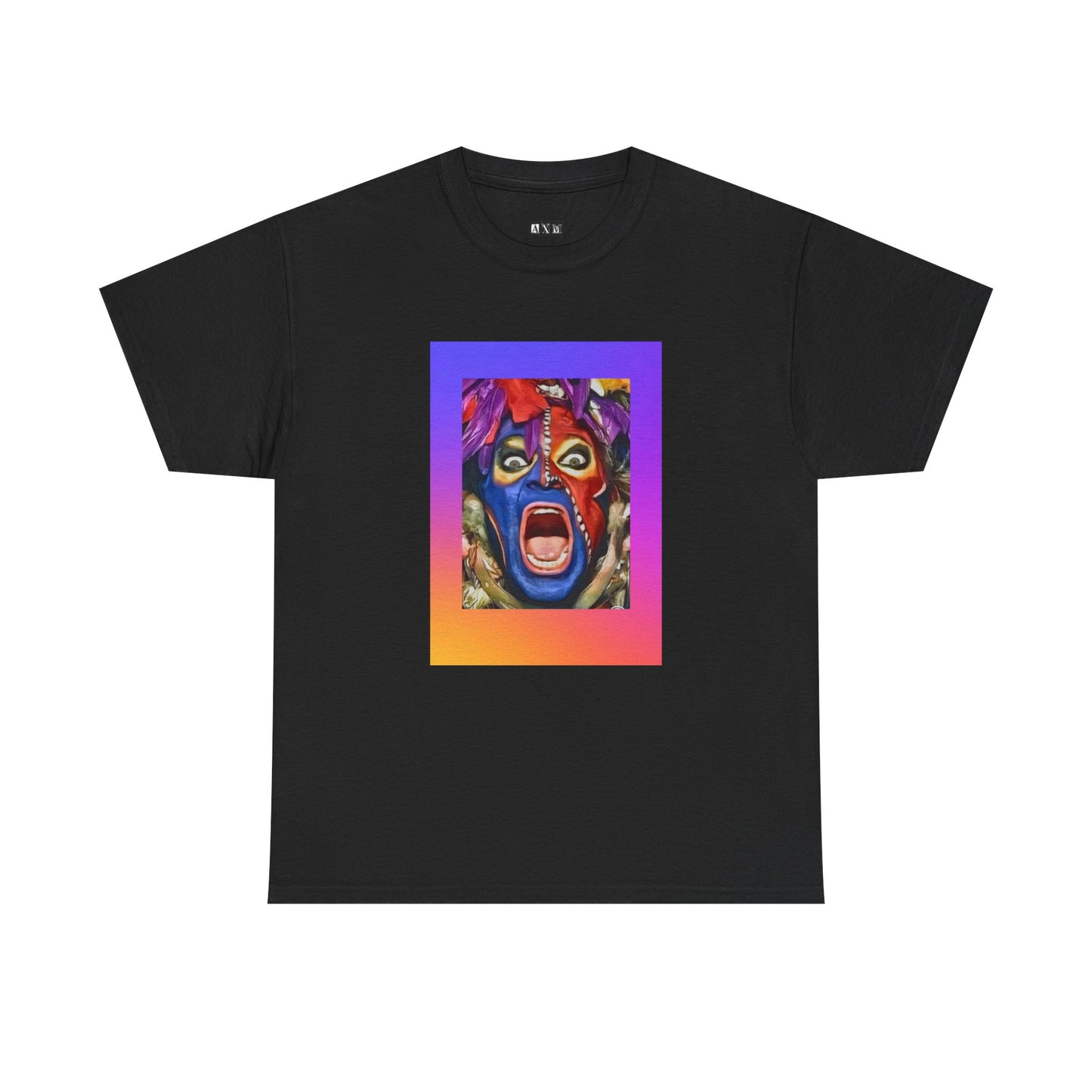 David Lee Roth unisex heavyweight tee shirt featuring the war paint and head dress from the “Eat ‘Em and Smile” album cover. It’s Rock ‘N Roll chaos, immortalized in fabric.