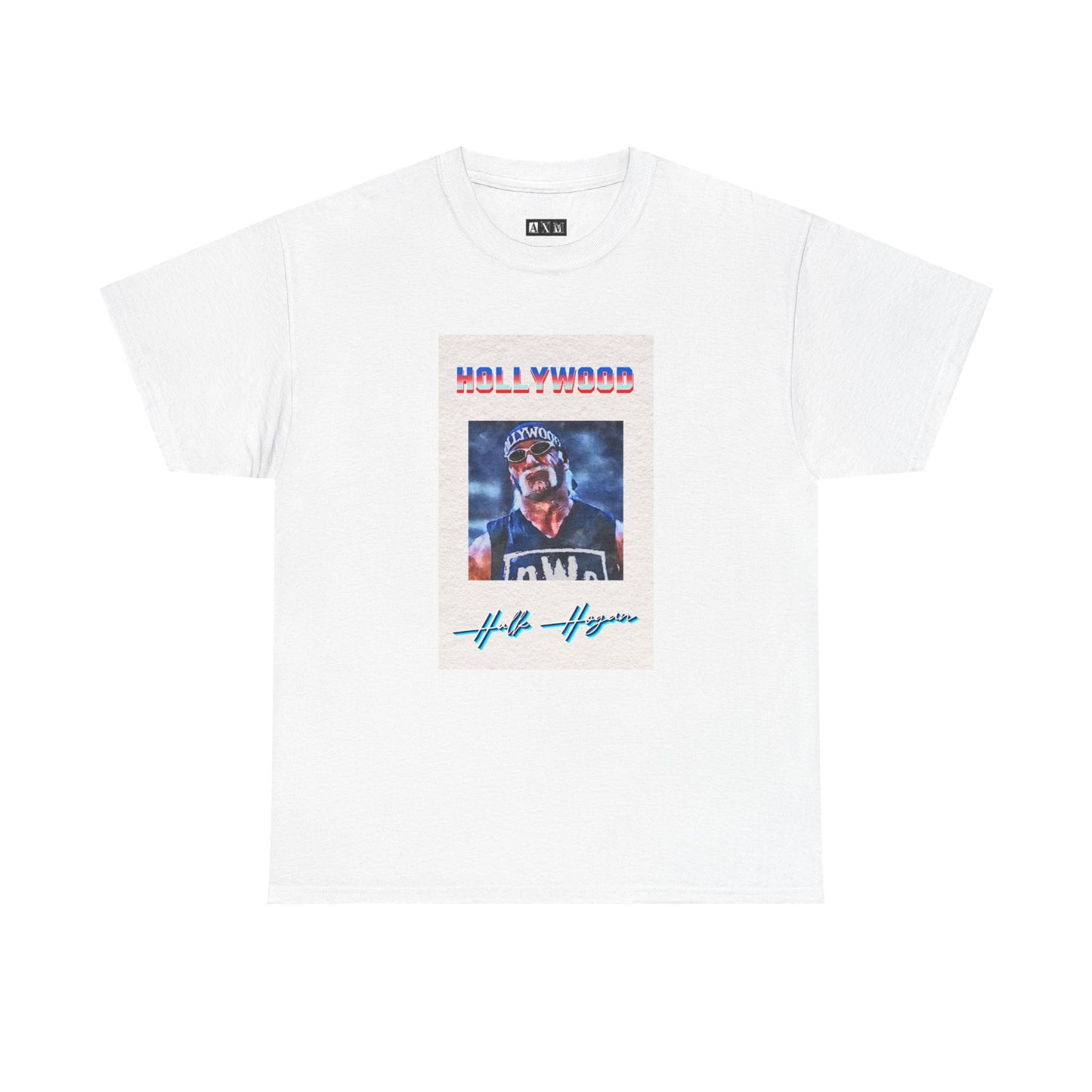 “Hollywood” Hulk Hogan unisex heavyweight tee shirt showcasing attitude and legacy with Hogan in his full nWo glory. Bold graphics and retro flair collide, making it the ultimate tribute to wrestling’s most notorious icon.