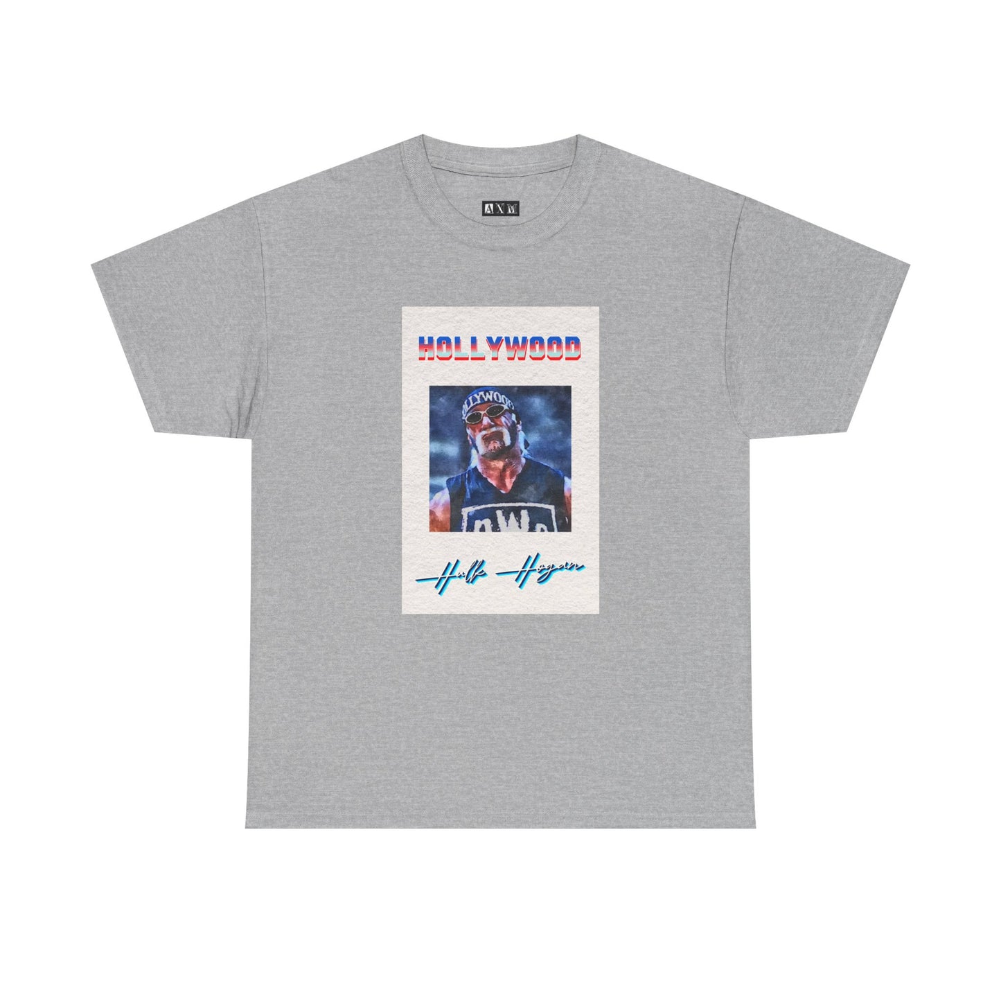 “Hollywood” Hulk Hogan unisex heavyweight tee shirt showcasing attitude and legacy with Hogan in his full nWo glory. Bold graphics and retro flair collide, making it the ultimate tribute to wrestling’s most notorious icon.